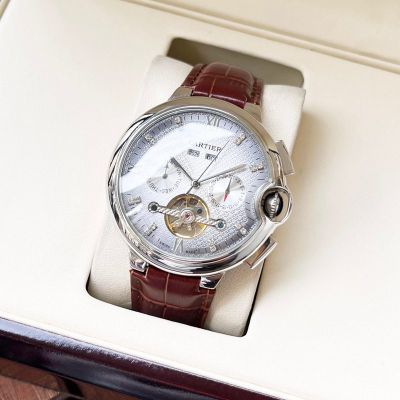 Cartier Stainless Steel Automatic Movement 44*12MM Men's Fashion White/Green Wrist Watch